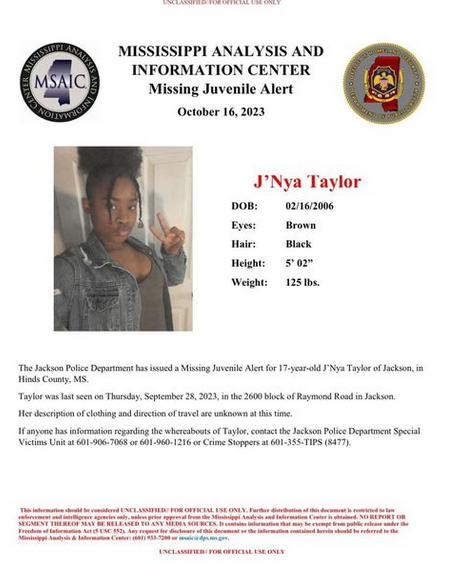 J'Nya Taylor Missing Persons Report