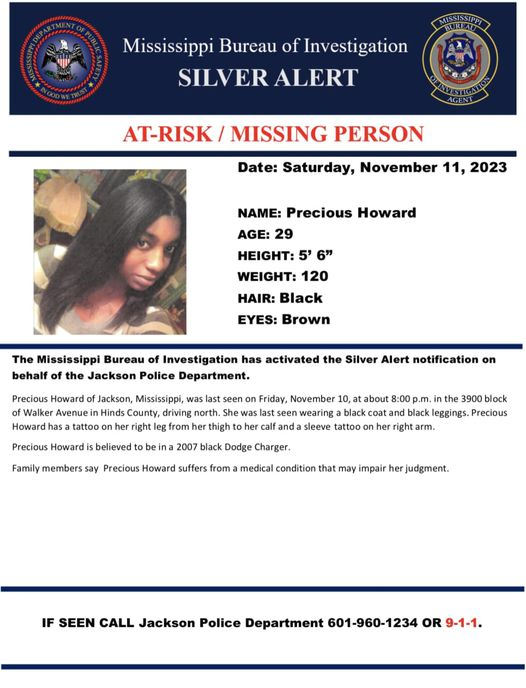 Precious Howard Missing Person Report